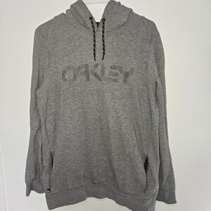 Oakley Adult Medium Gray Graphic Crewneck Hoodie with Front Logo